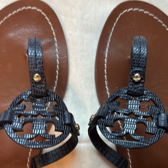 Tory Burch Women's Navy and Brown Sandals - Picture 2 of 4